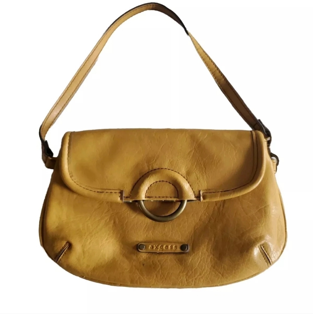 Liz Claiborne AXCESS Small Rust Copper Faux Leather Shoulder Bag Wristlet Purse